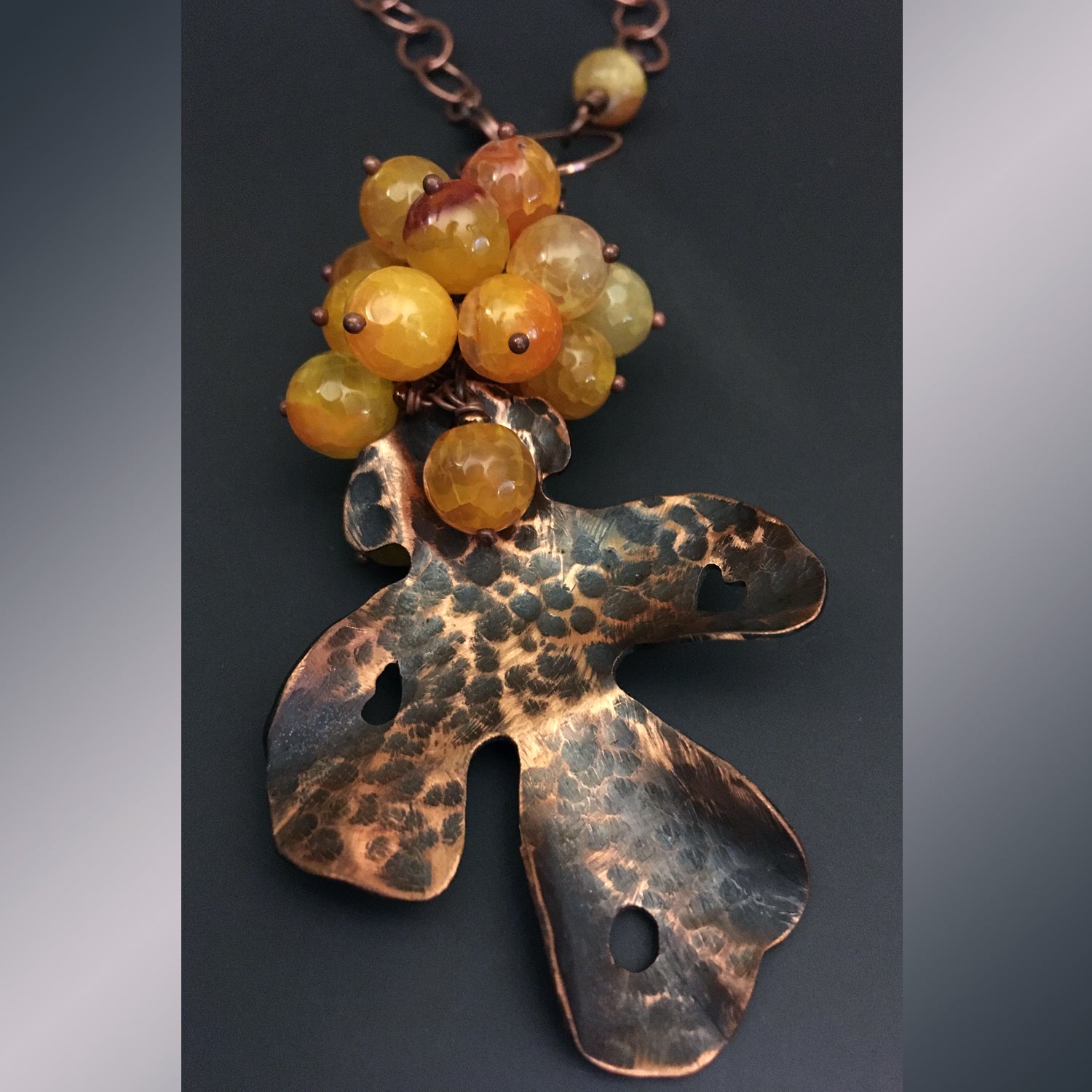 Gems in Bloom Pendant with Orange Yellow Agate