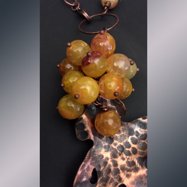 Gems in Bloom Pendant with Orange Yellow Agate