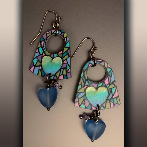 Love within the Angels Shrink Art Earrings