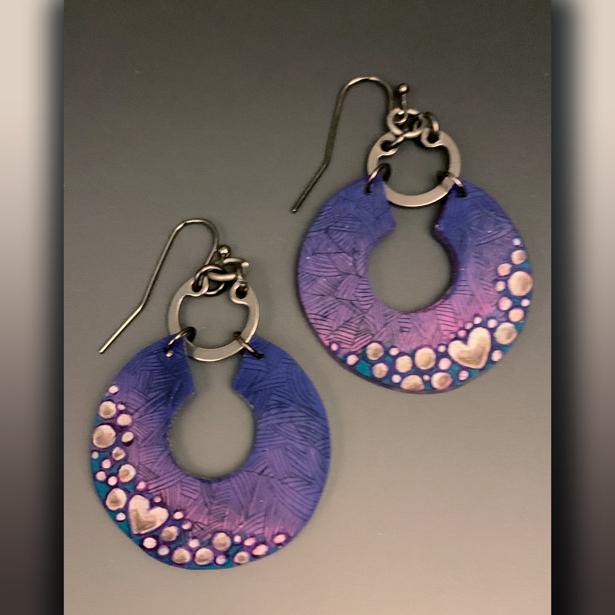 Purple Dream Shrink Art Earrings