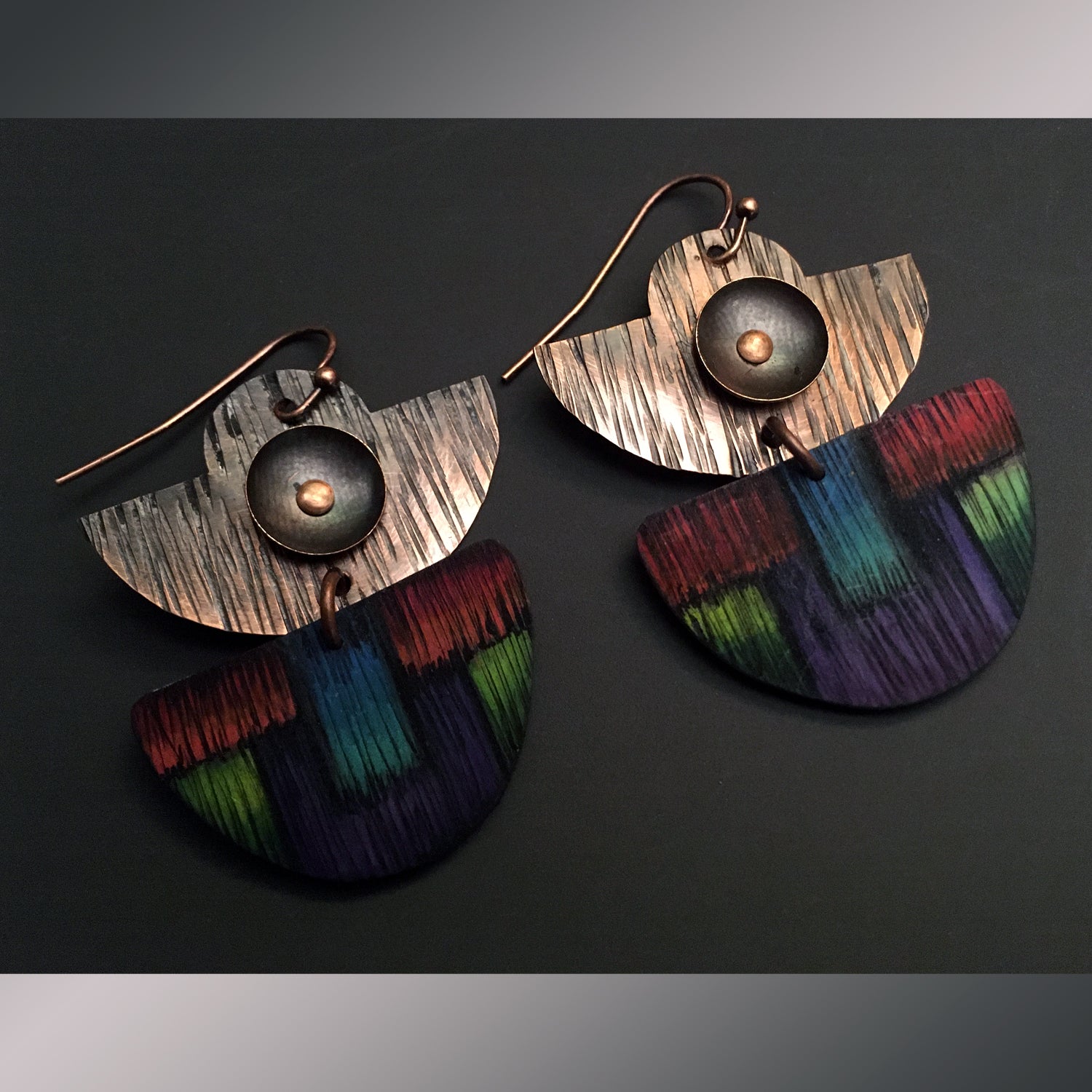 Rocking Wooden Patchwork Earrings