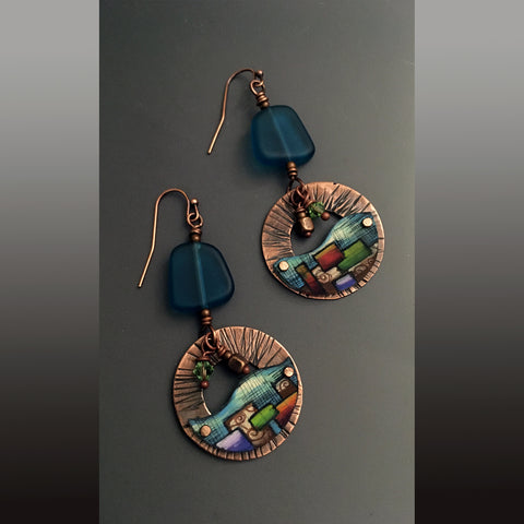 Squared Off with in the Waves Earrings