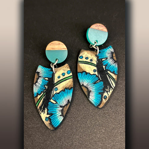 Shielded in Blue Blooms SA Earrings