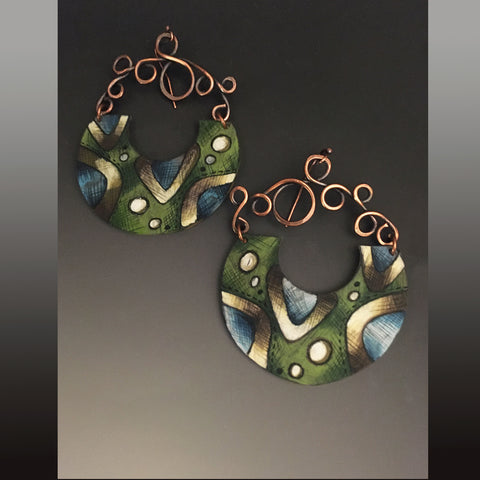 RESERVED LYNN PORTER -Tangled Over the Midnight Collage Earrings
