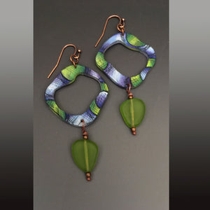 Violet and Limes Encircled Earrings