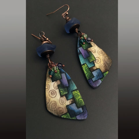 Dropping in on the Blocks and Swirls Earrings