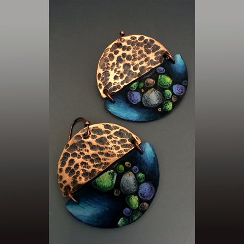 Pebbles in Indigo Earrings