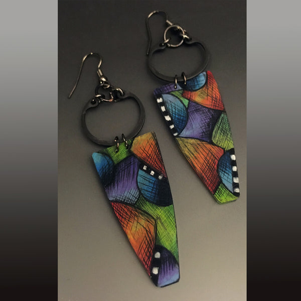 Suspended Shapes and Hues Earrings