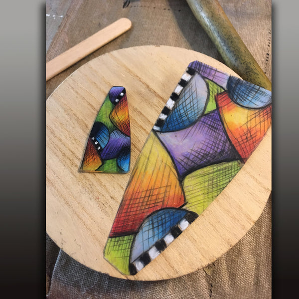 Suspended Shapes and Hues Earrings